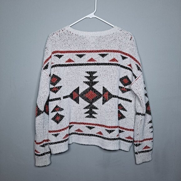 Melrose and Market Southwest Aztec Print Cozy Pullover Sweater Medium - Picture 6 of 6
